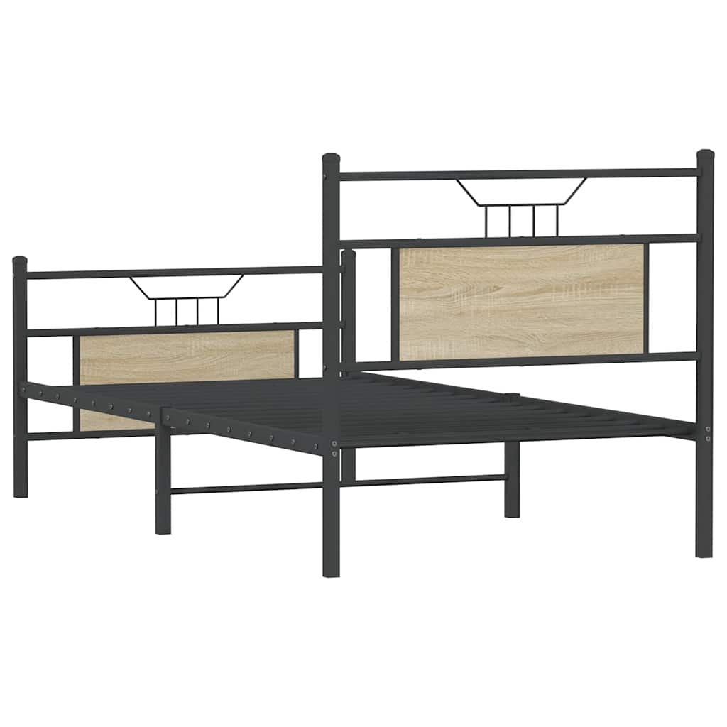 Bedframe zonder matras hout sonoma eikenkleurig 80x200 cm is nu te koop bij PeponiXL, paradijselijk wonen!