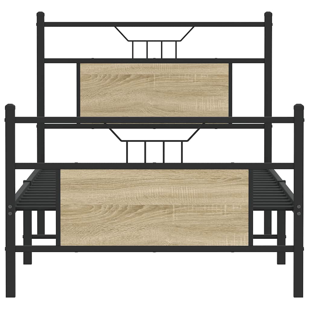 Bedframe zonder matras hout sonoma eikenkleurig 90x190 cm is nu te koop bij PeponiXL, paradijselijk wonen!