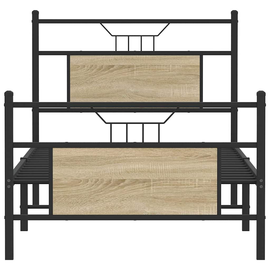 Bedframe zonder matras hout sonoma eikenkleurig 90x200 cm is nu te koop bij PeponiXL, paradijselijk wonen!