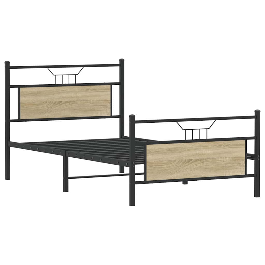 Bedframe zonder matras hout sonoma eikenkleurig 100x190 cm is nu te koop bij PeponiXL, paradijselijk wonen!
