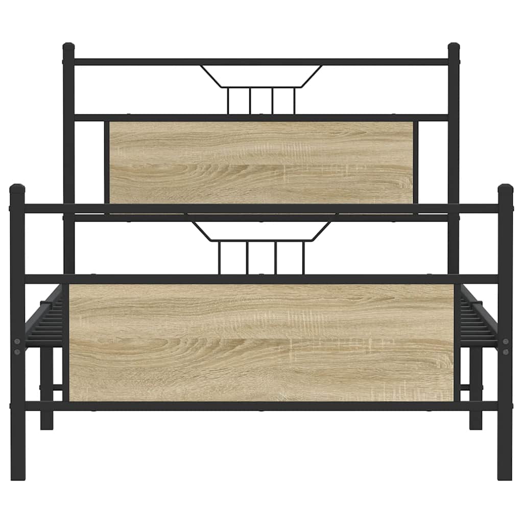 Bedframe zonder matras hout sonoma eikenkleurig 100x190 cm is nu te koop bij PeponiXL, paradijselijk wonen!