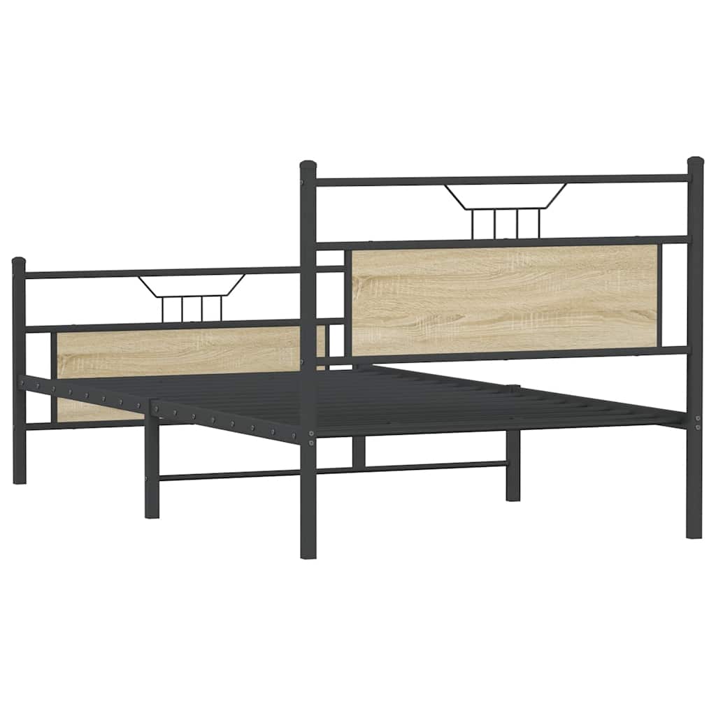 Bedframe zonder matras 107x203cm spaanplaat sonoma eikenkleurig is nu te koop bij PeponiXL, paradijselijk wonen!