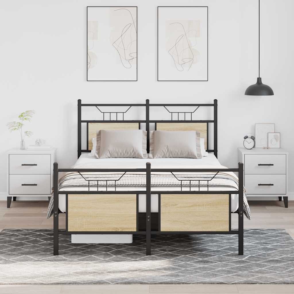 Bedframe zonder matras hout sonoma eikenkleurig 120x190 cm is nu te koop bij PeponiXL, paradijselijk wonen!