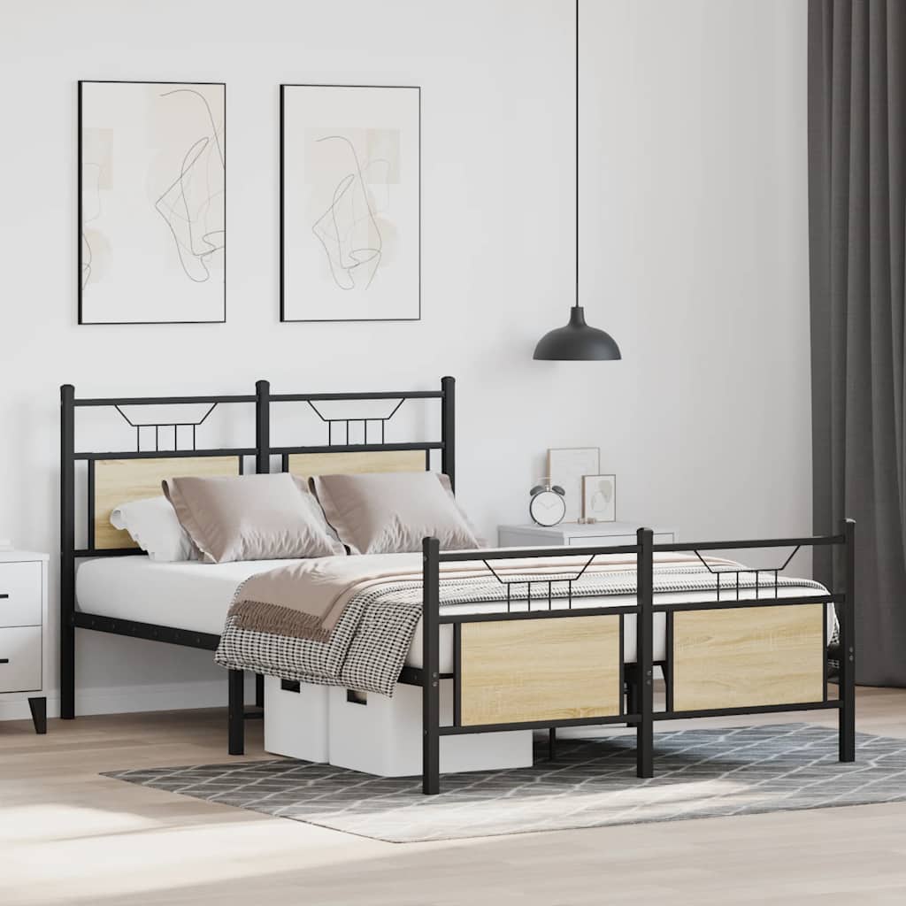 Bedframe zonder matras hout sonoma eikenkleurig 120x190 cm is nu te koop bij PeponiXL, paradijselijk wonen!