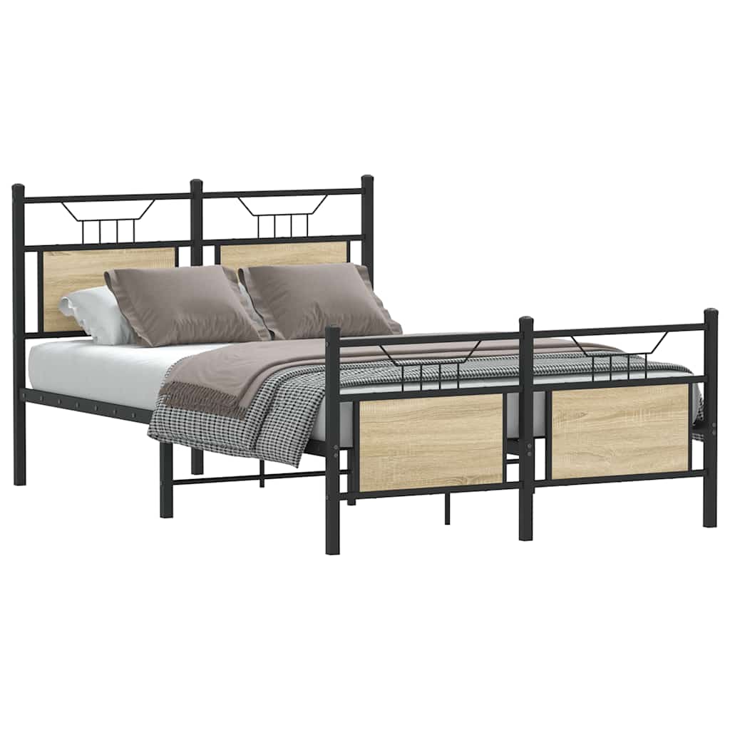 Bedframe zonder matras hout sonoma eikenkleurig 120x190 cm is nu te koop bij PeponiXL, paradijselijk wonen!