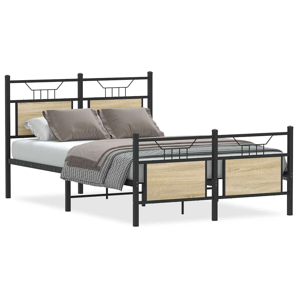 Bedframe zonder matras hout sonoma eikenkleurig 120x200 cm is nu te koop bij PeponiXL, paradijselijk wonen!