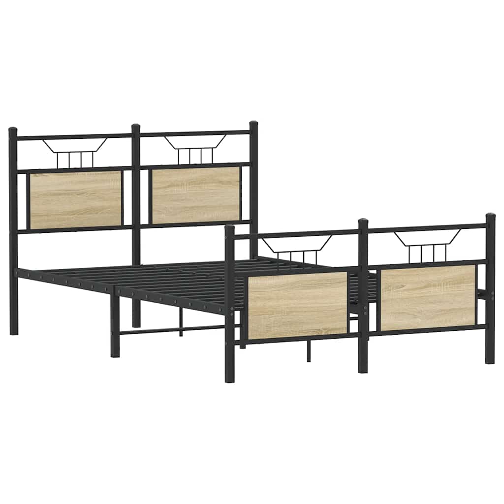 Bedframe zonder matras hout sonoma eikenkleurig 120x200 cm is nu te koop bij PeponiXL, paradijselijk wonen!