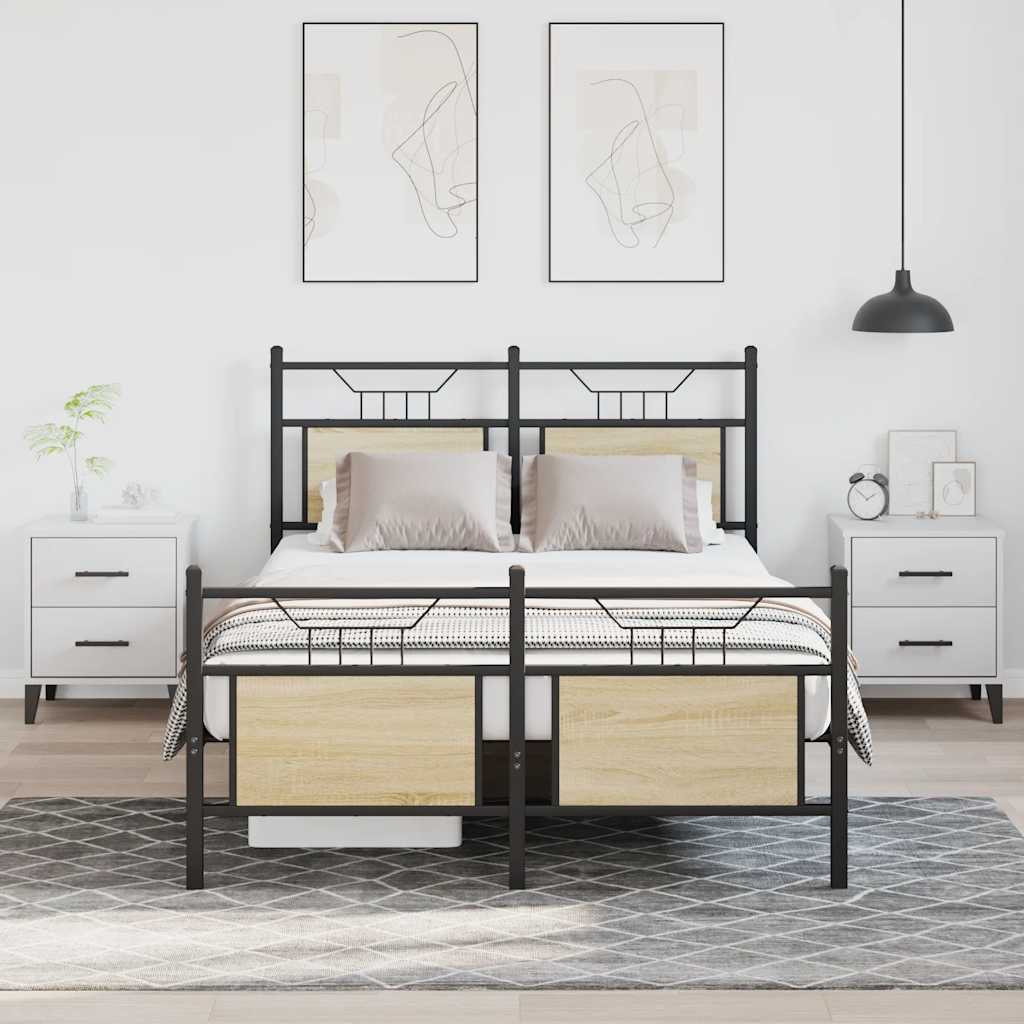 Bedframe zonder matras hout sonoma eikenkleurig 120x200 cm is nu te koop bij PeponiXL, paradijselijk wonen!