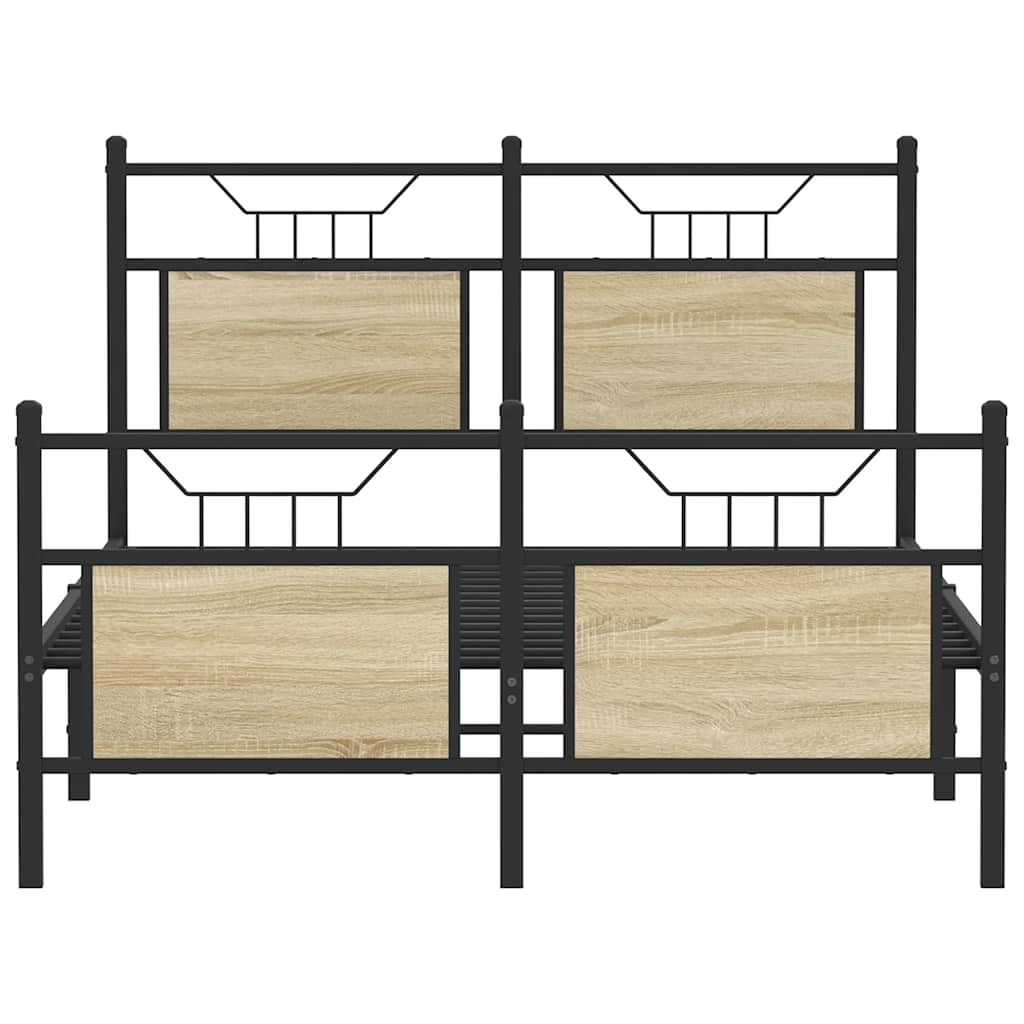 Bedframe zonder matras hout sonoma eikenkleurig 137x190 cm is nu te koop bij PeponiXL, paradijselijk wonen!