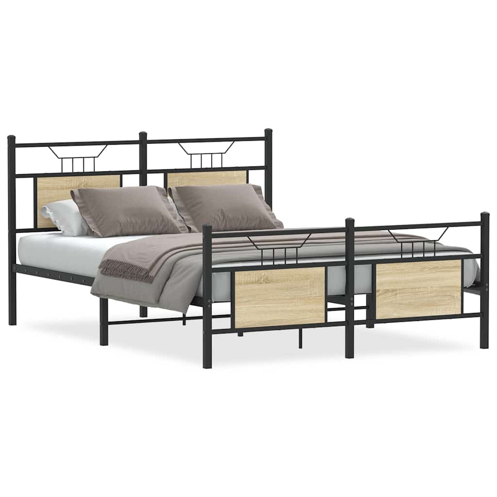 Bedframe zonder matras hout sonoma eikenkleurig 140x190 cm is nu te koop bij PeponiXL, paradijselijk wonen!