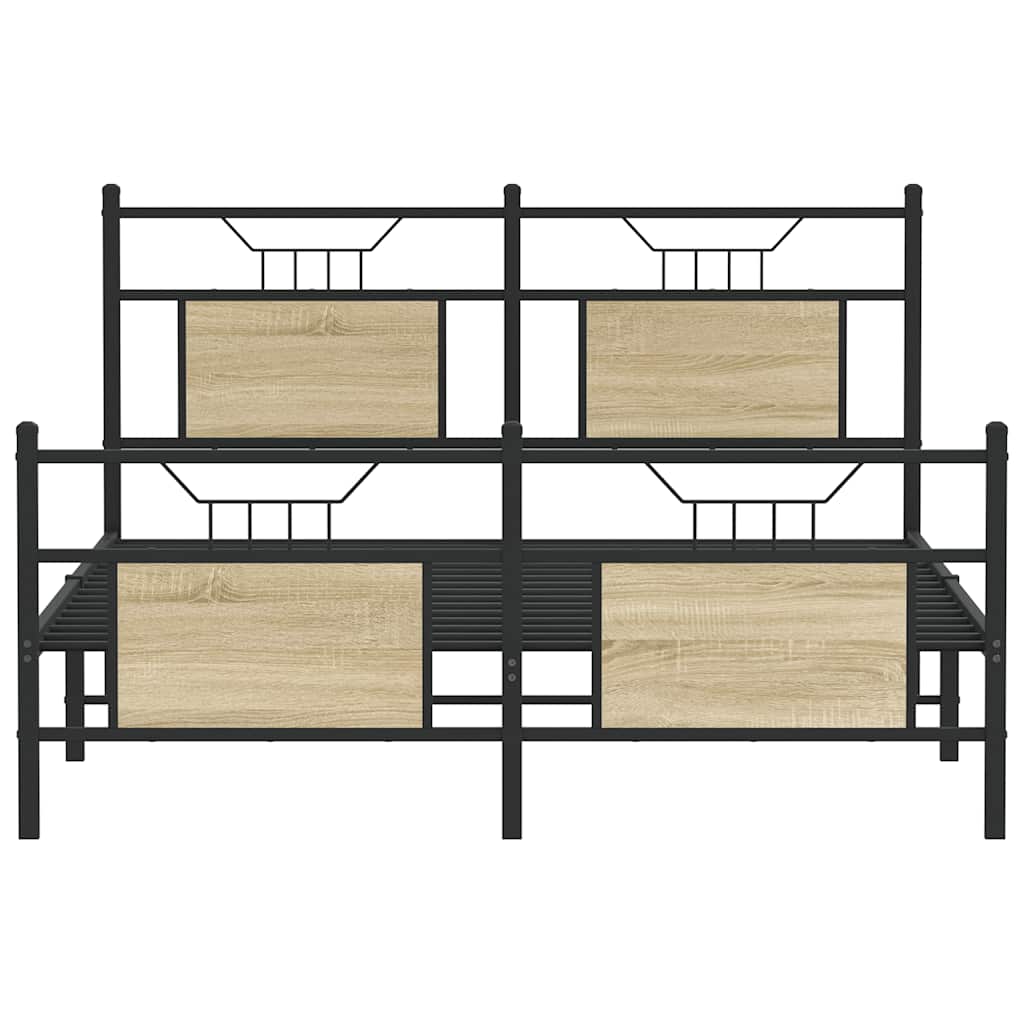 Bedframe zonder matras hout sonoma eikenkleurig 140x190 cm is nu te koop bij PeponiXL, paradijselijk wonen!