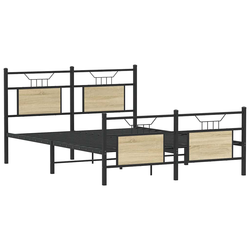 Bedframe zonder matras hout sonoma eikenkleurig 140x200 cm is nu te koop bij PeponiXL, paradijselijk wonen!