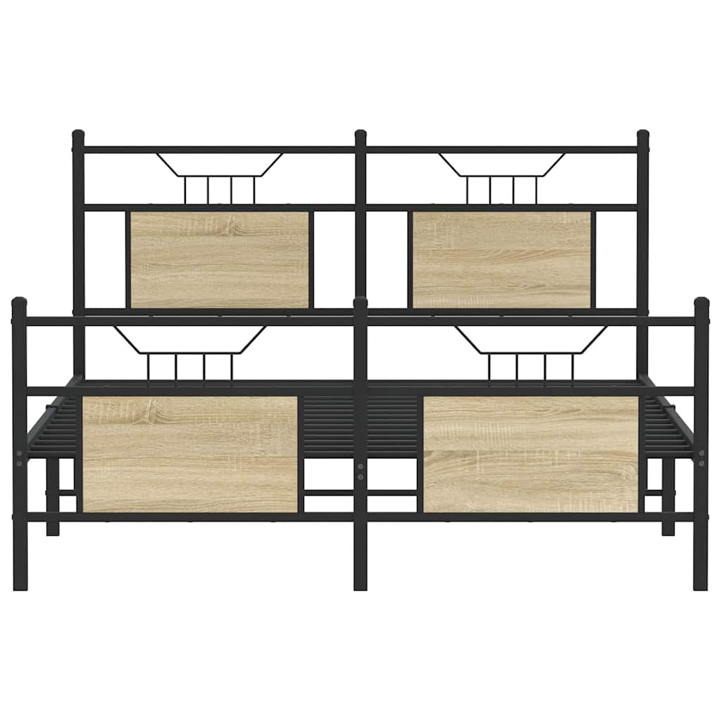Bedframe zonder matras hout sonoma eikenkleurig 140x200 cm is nu te koop bij PeponiXL, paradijselijk wonen!