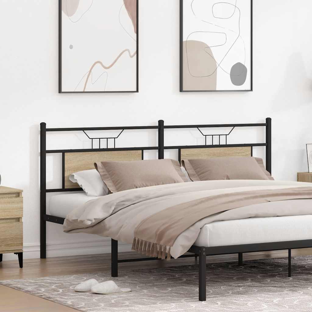 Vervangend hoofdbord Sonoma 160 cm spaanplaat en staal eikenkleurig is nu te koop bij PeponiXL, paradijselijk wonen!