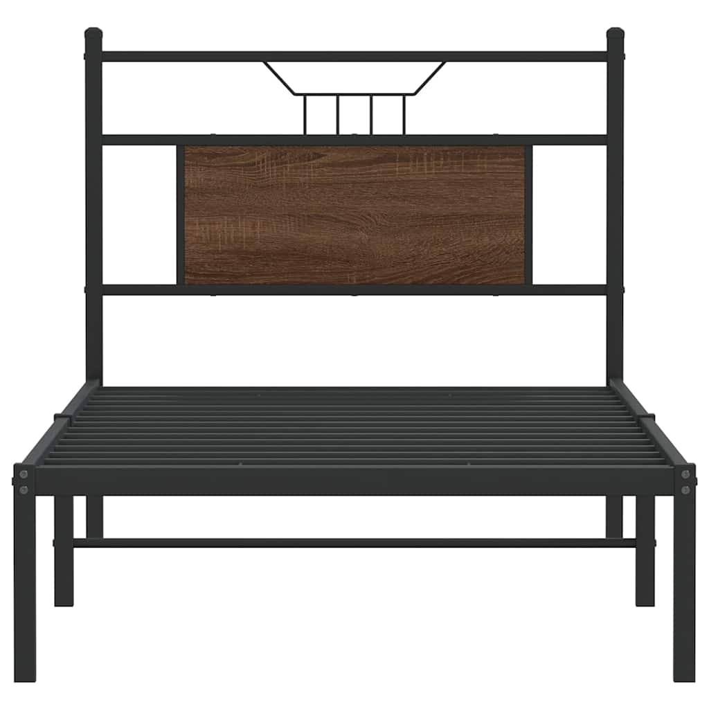 Bedframe zonder matras bewerkt hout bruin eikenkleur 80x200 cm is nu te koop bij PeponiXL, paradijselijk wonen!