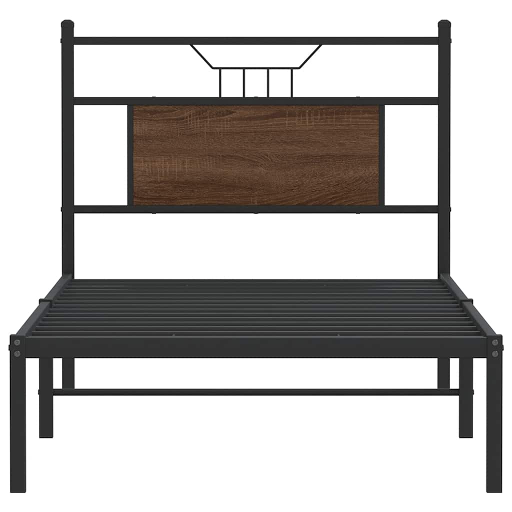 Bedframe zonder matras bewerkt hout bruin eikenkleur 90x200 cm is nu te koop bij PeponiXL, paradijselijk wonen!