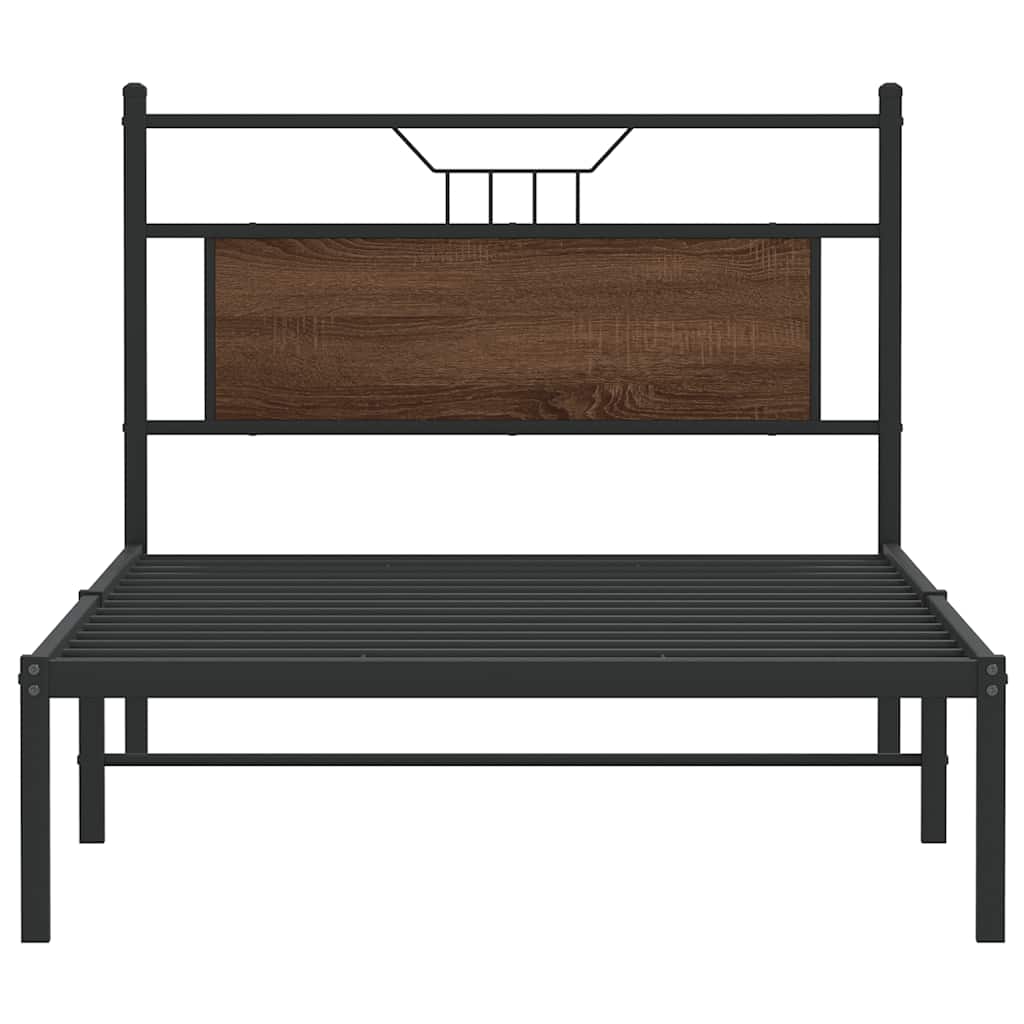 Bedframe zonder matras bewerkt hout bruin eikenkleur 100x190 cm is nu te koop bij PeponiXL, paradijselijk wonen!
