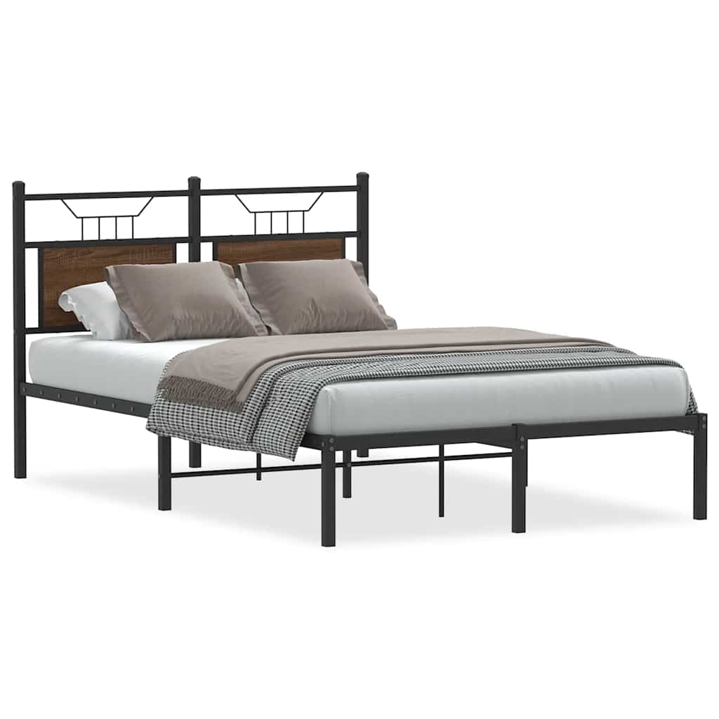 Bedframe zonder matras bewerkt hout bruin eikenkleur 120x190 cm is nu te koop bij PeponiXL, paradijselijk wonen!