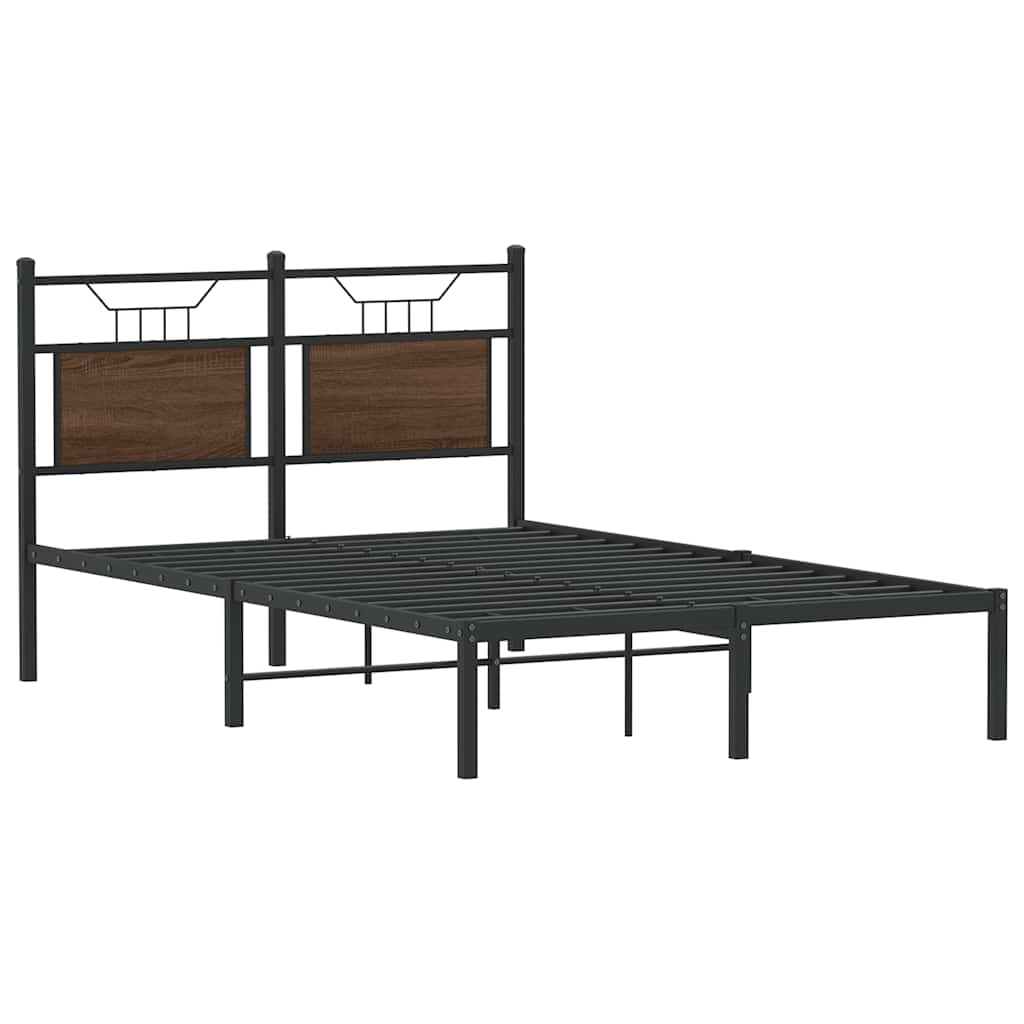 Bedframe zonder matras bewerkt hout bruin eikenkleur 120x190 cm is nu te koop bij PeponiXL, paradijselijk wonen!