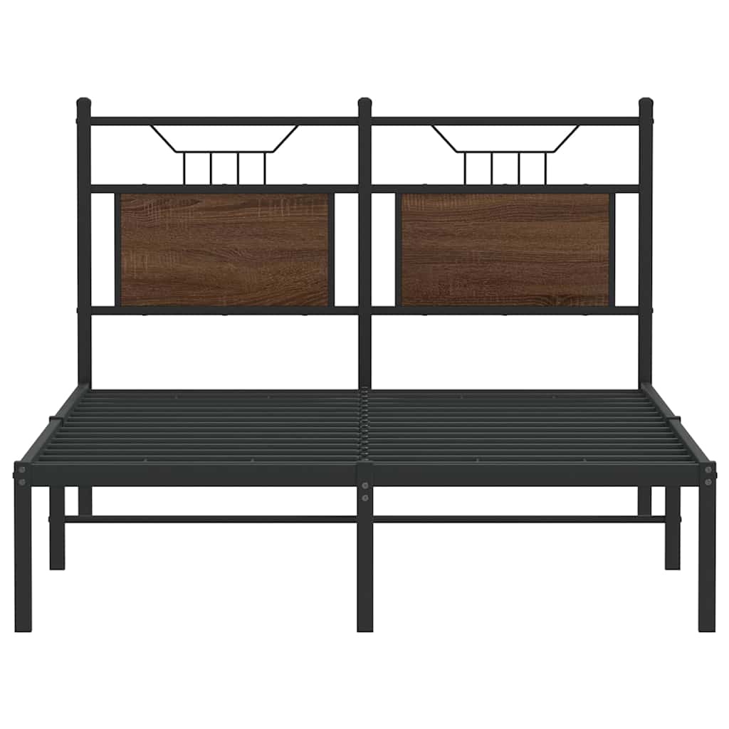Bedframe zonder matras bewerkt hout bruin eikenkleur 120x190 cm is nu te koop bij PeponiXL, paradijselijk wonen!