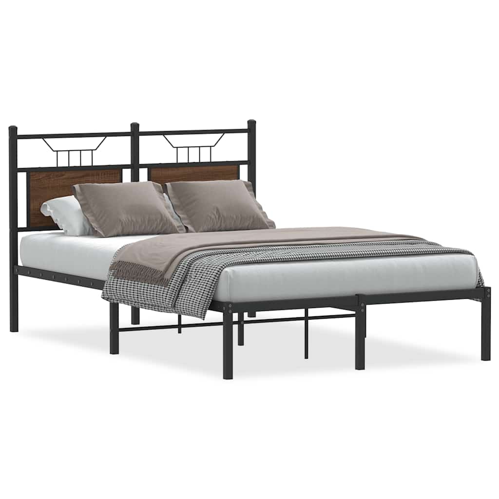 Bedframe zonder matras bewerkt hout bruin eikenkleur 120x200 cm is nu te koop bij PeponiXL, paradijselijk wonen!