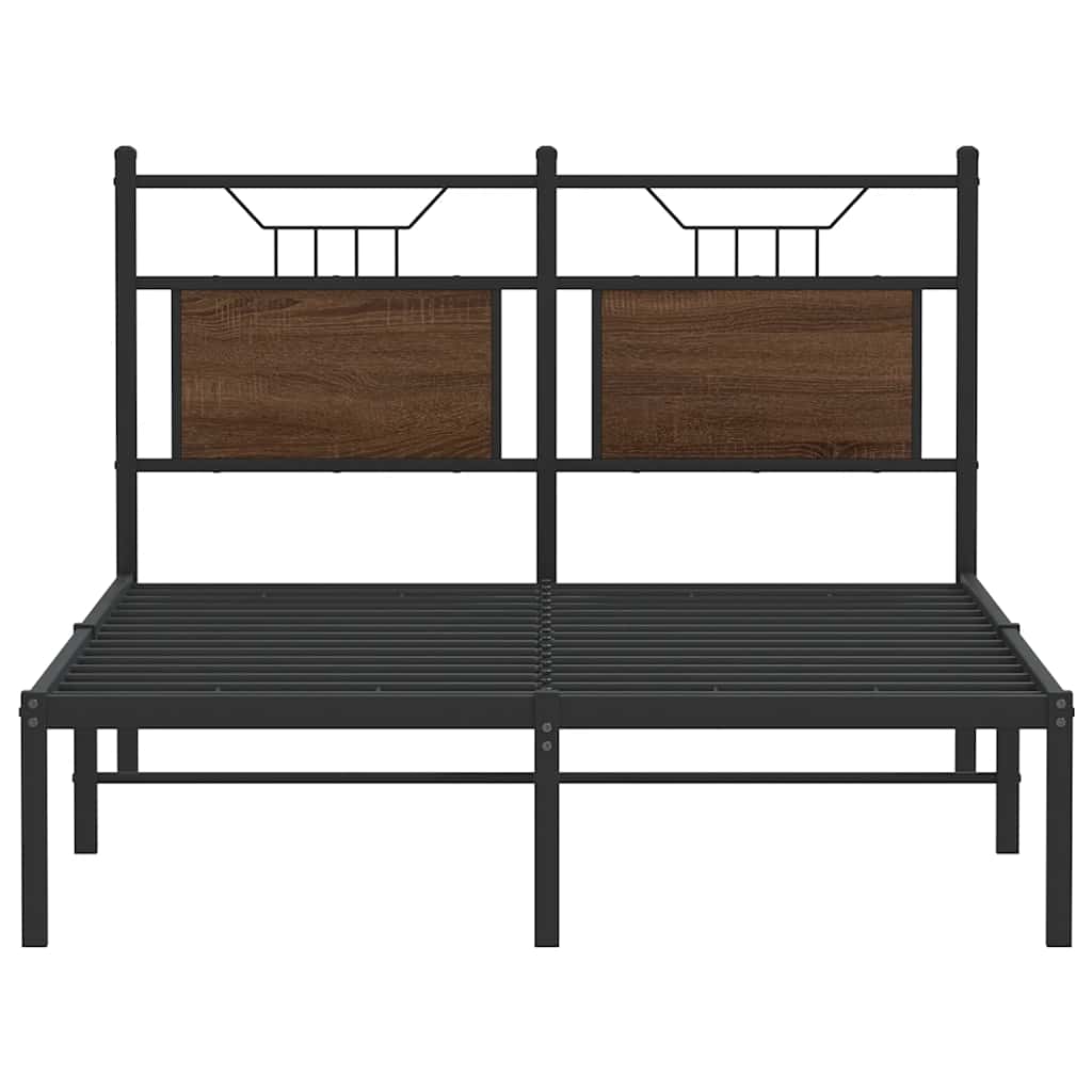 Bedframe zonder matras bewerkt hout bruin eikenkleur 120x200 cm is nu te koop bij PeponiXL, paradijselijk wonen!