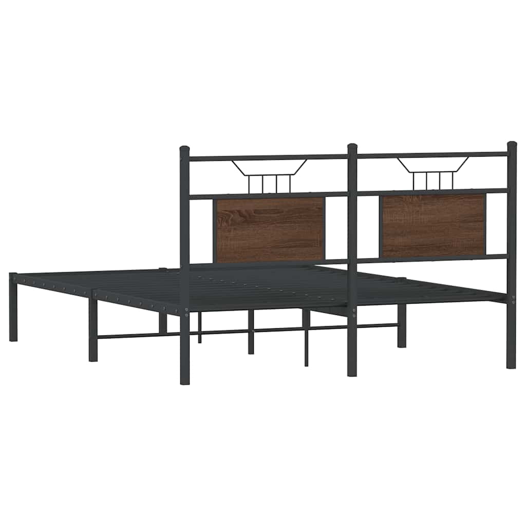 Bedframe zonder matras bewerkt hout bruin eikenkleur 137x190 cm is nu te koop bij PeponiXL, paradijselijk wonen!