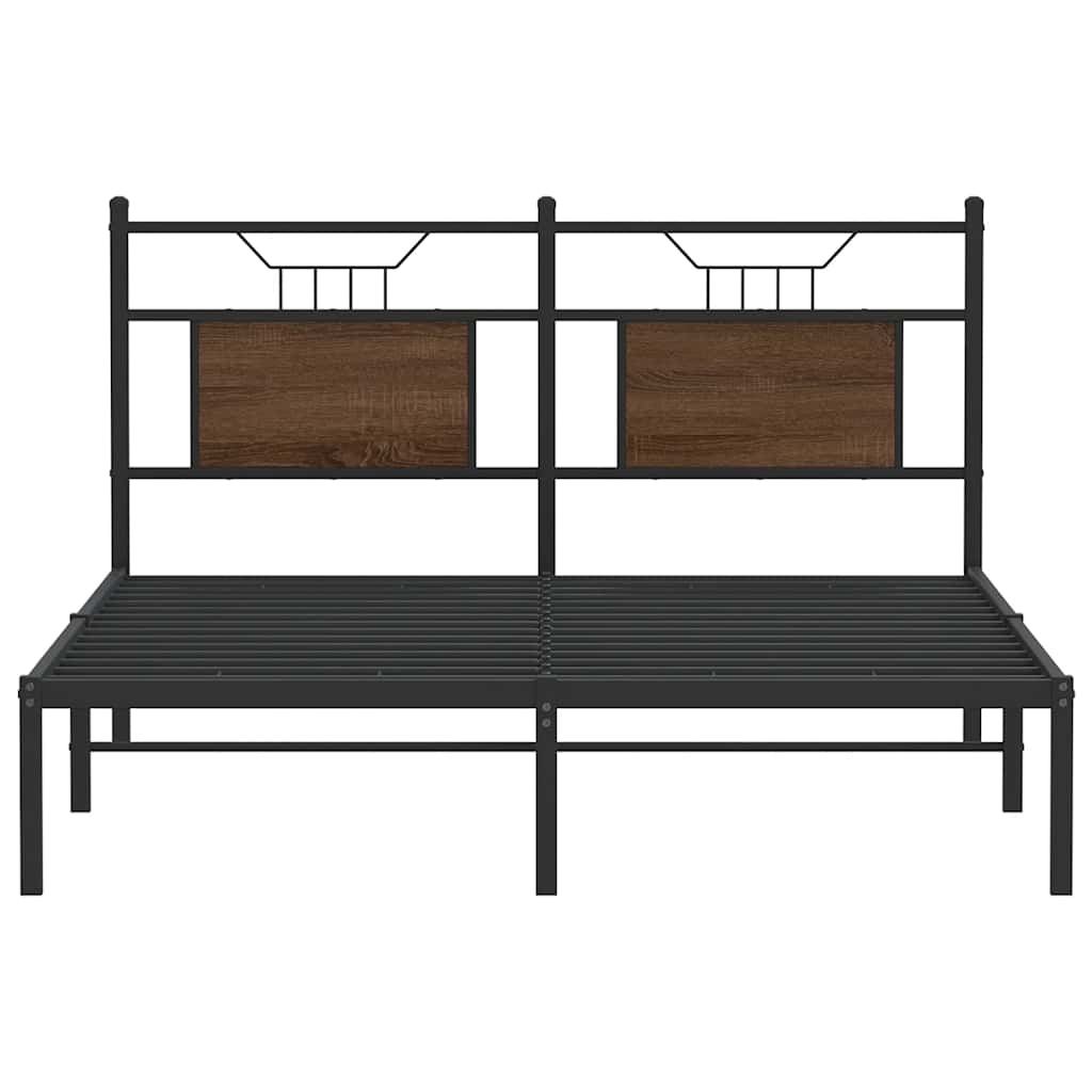 Bedframe zonder matras bewerkt hout bruin eikenkleur 140x190 cm is nu te koop bij PeponiXL, paradijselijk wonen!
