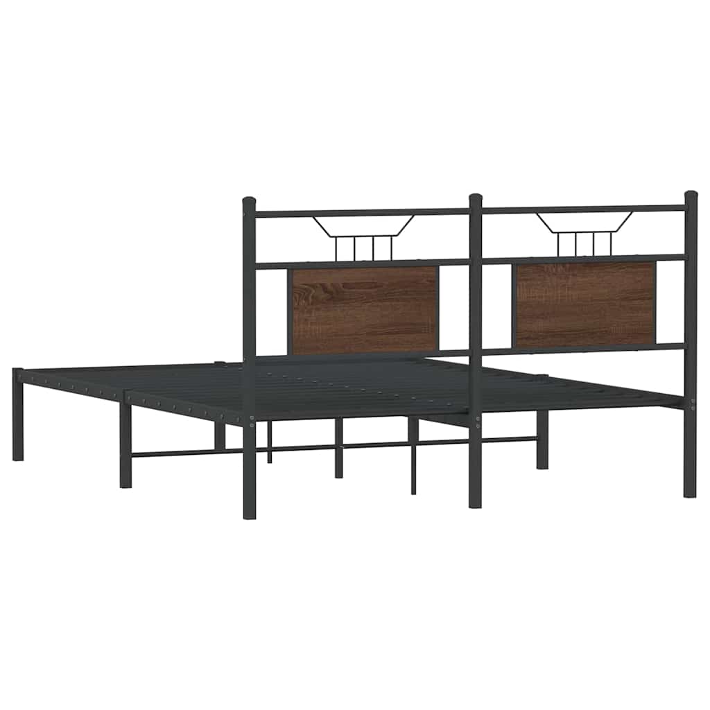 Bedframe zonder matras bewerkt hout bruin eikenkleur 140x190 cm is nu te koop bij PeponiXL, paradijselijk wonen!