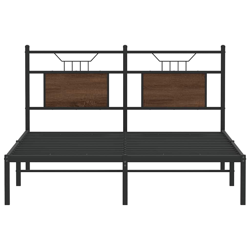 Bedframe zonder matras bewerkt hout bruin eikenkleur 150x200 cm is nu te koop bij PeponiXL, paradijselijk wonen!