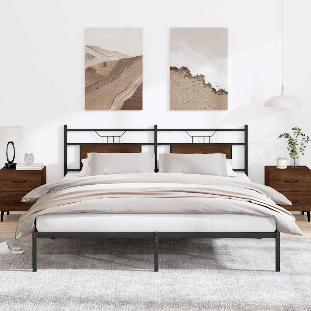 Bedframe zonder matras bewerkt hout bruin eikenkleur 160x200 cm is nu te koop bij PeponiXL, paradijselijk wonen!
