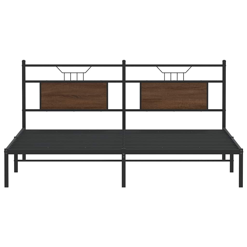 Bedframe zonder matras bewerkt hout bruin eikenkleur 160x200 cm is nu te koop bij PeponiXL, paradijselijk wonen!