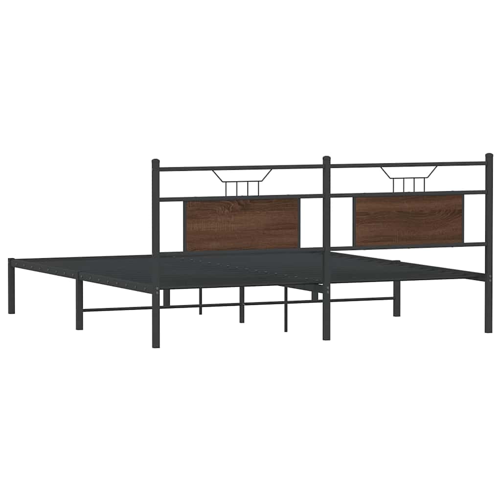 Bedframe zonder matras bewerkt hout bruin eikenkleur 160x200 cm is nu te koop bij PeponiXL, paradijselijk wonen!