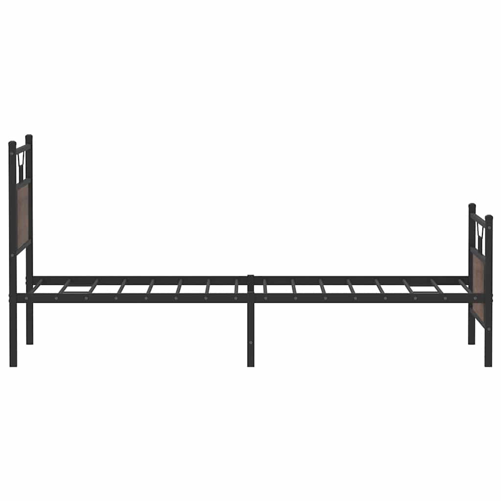 Bedframe zonder matras bewerkt hout bruin eikenkleur 75x190 cm is nu te koop bij PeponiXL, paradijselijk wonen!