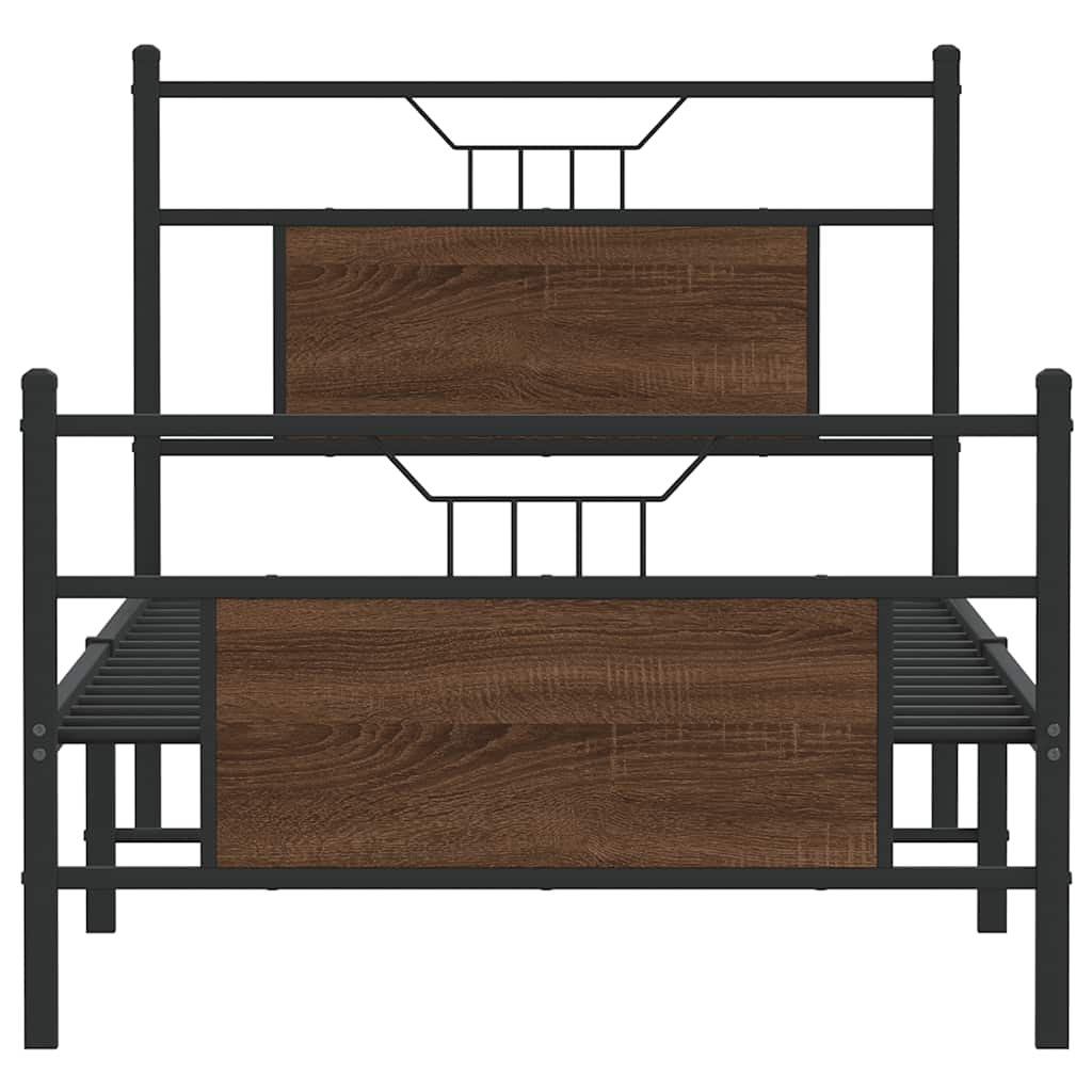 Bedframe zonder matras bewerkt hout bruin eikenkleur 80x200 cm is nu te koop bij PeponiXL, paradijselijk wonen!