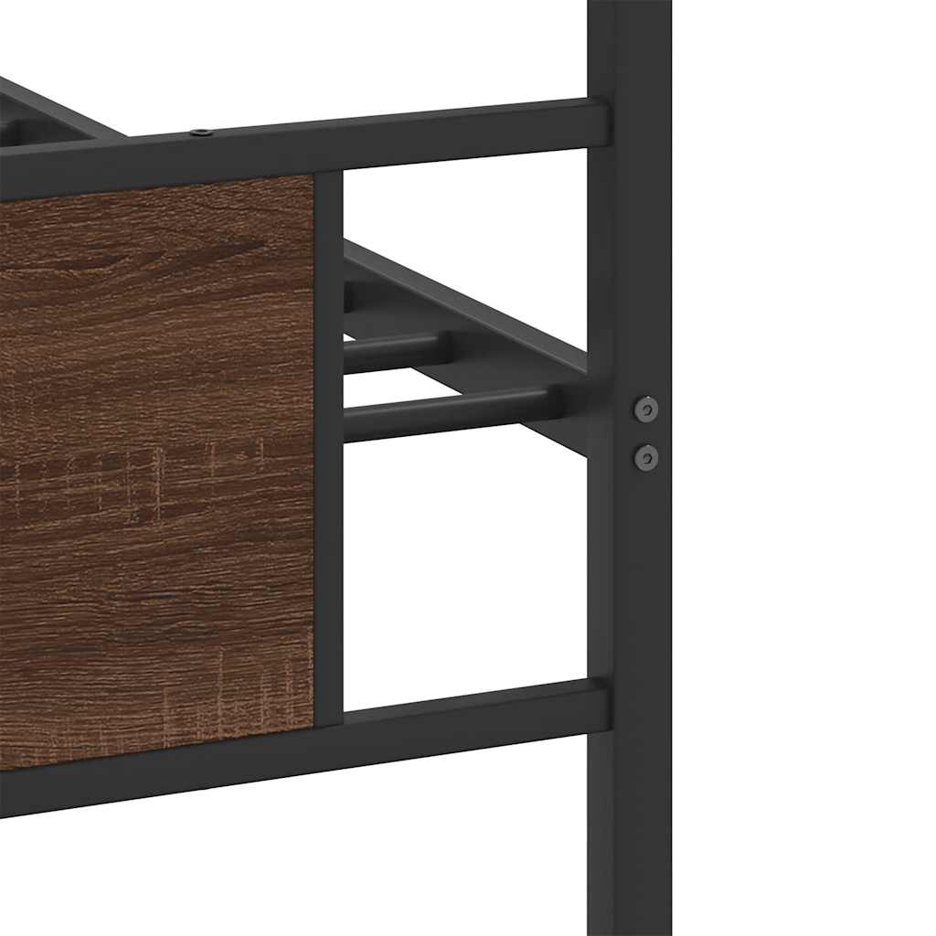 Bedframe zonder matras bewerkt hout bruin eikenkleur 80x200 cm is nu te koop bij PeponiXL, paradijselijk wonen!