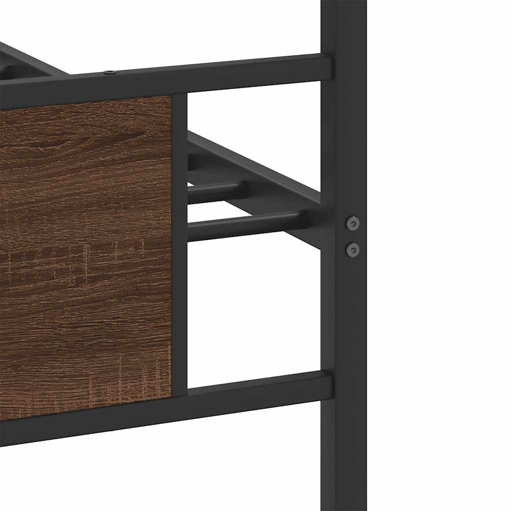 Bedframe zonder matras bewerkt hout bruin eikenkleur 90x190 cm is nu te koop bij PeponiXL, paradijselijk wonen!