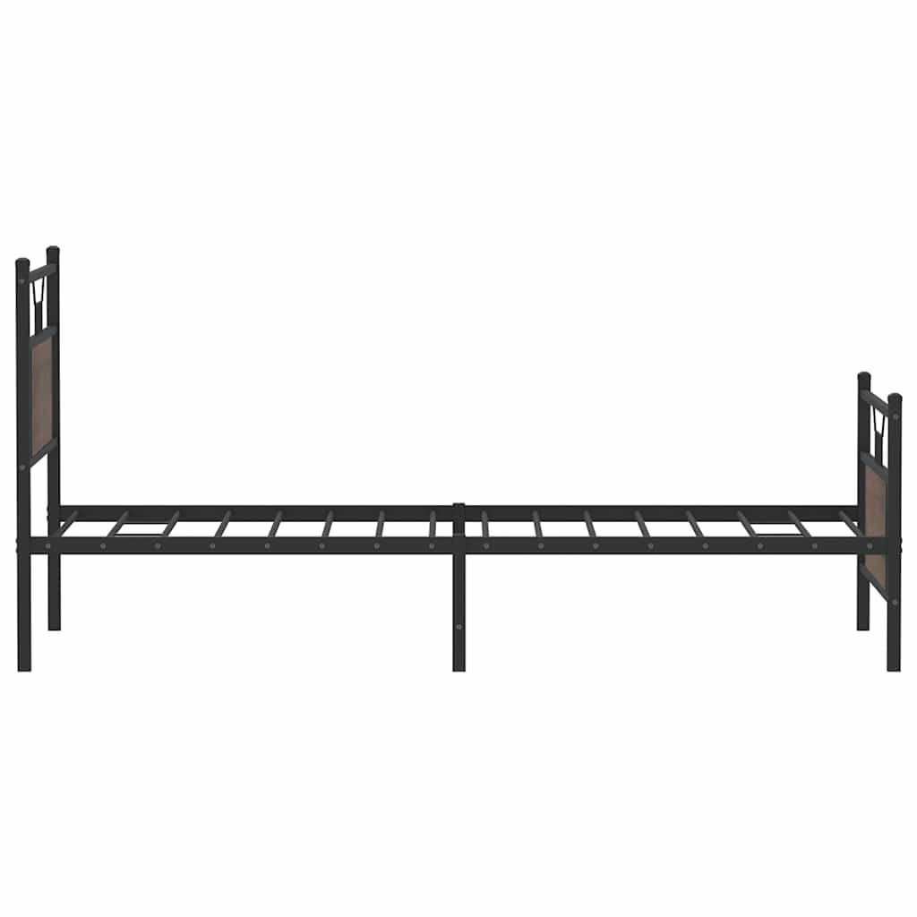 Bedframe zonder matras bewerkt hout bruin eikenkleur 90x200 cm is nu te koop bij PeponiXL, paradijselijk wonen!