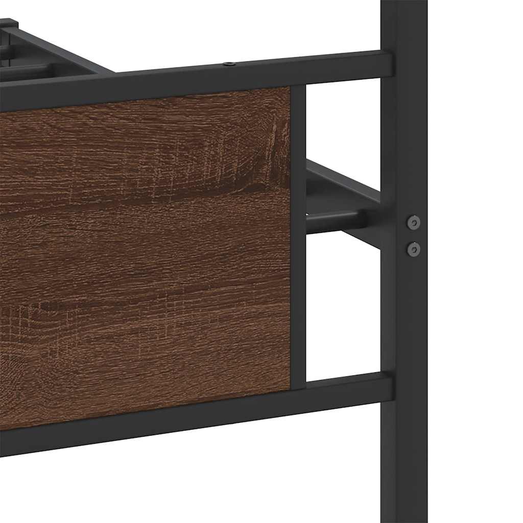 Bedframe zonder matras bewerkt hout bruin eikenkleur 100x200 cm is nu te koop bij PeponiXL, paradijselijk wonen!