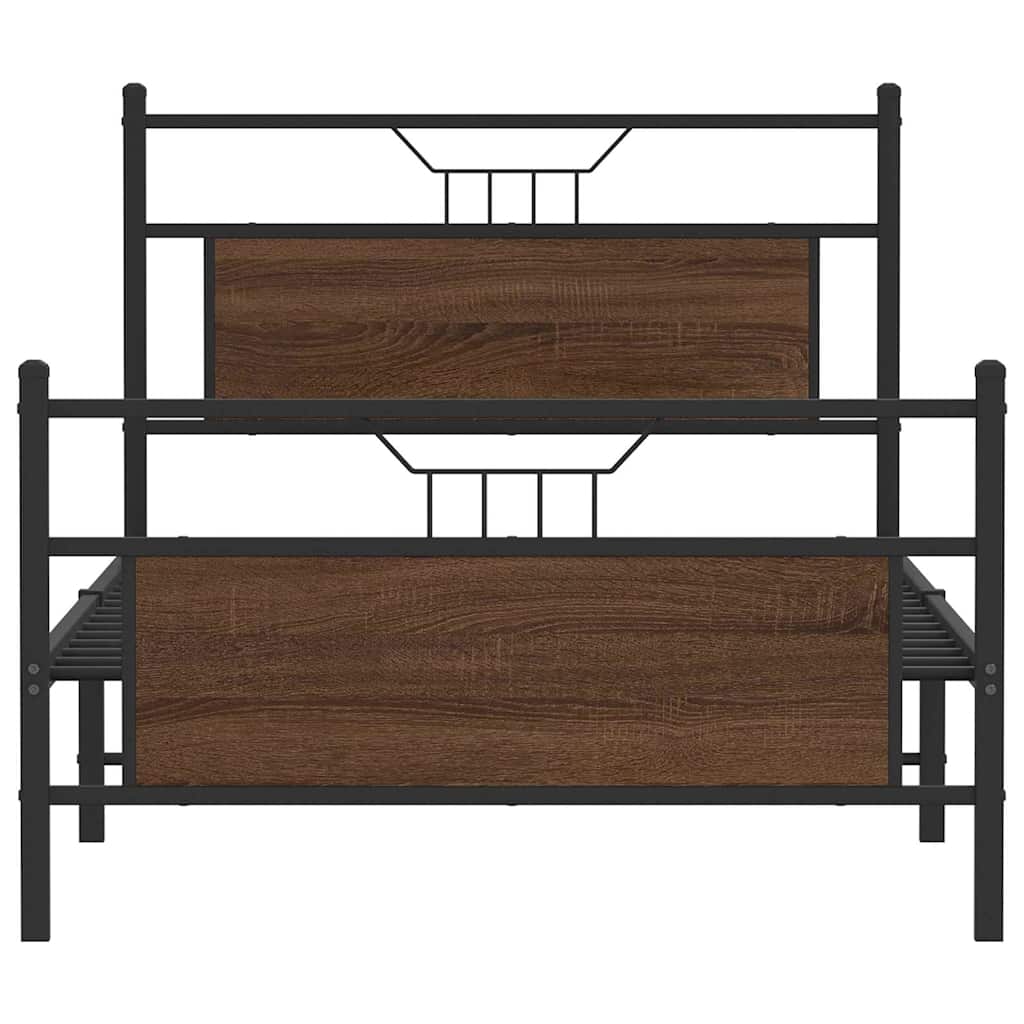 Bedframe zonder matras 107x203 cm spaanplaat bruin eikenkleurig is nu te koop bij PeponiXL, paradijselijk wonen!
