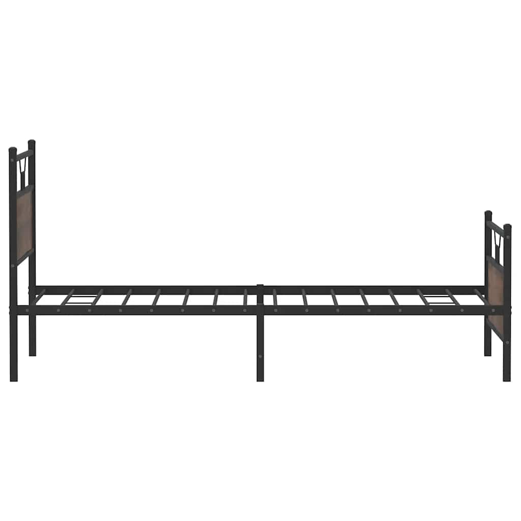 Bedframe zonder matras 107x203 cm spaanplaat bruin eikenkleurig is nu te koop bij PeponiXL, paradijselijk wonen!