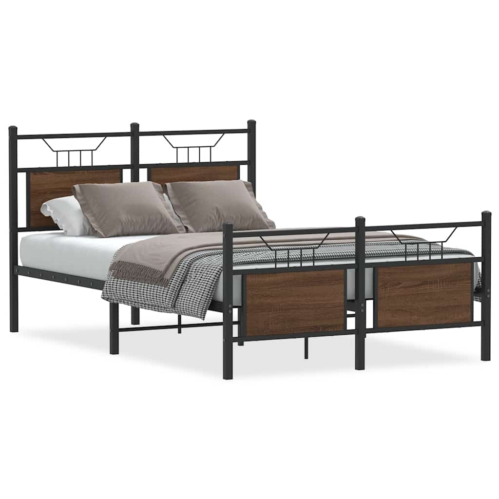 Bedframe zonder matras bewerkt hout bruin eikenkleur 120x190 cm is nu te koop bij PeponiXL, paradijselijk wonen!