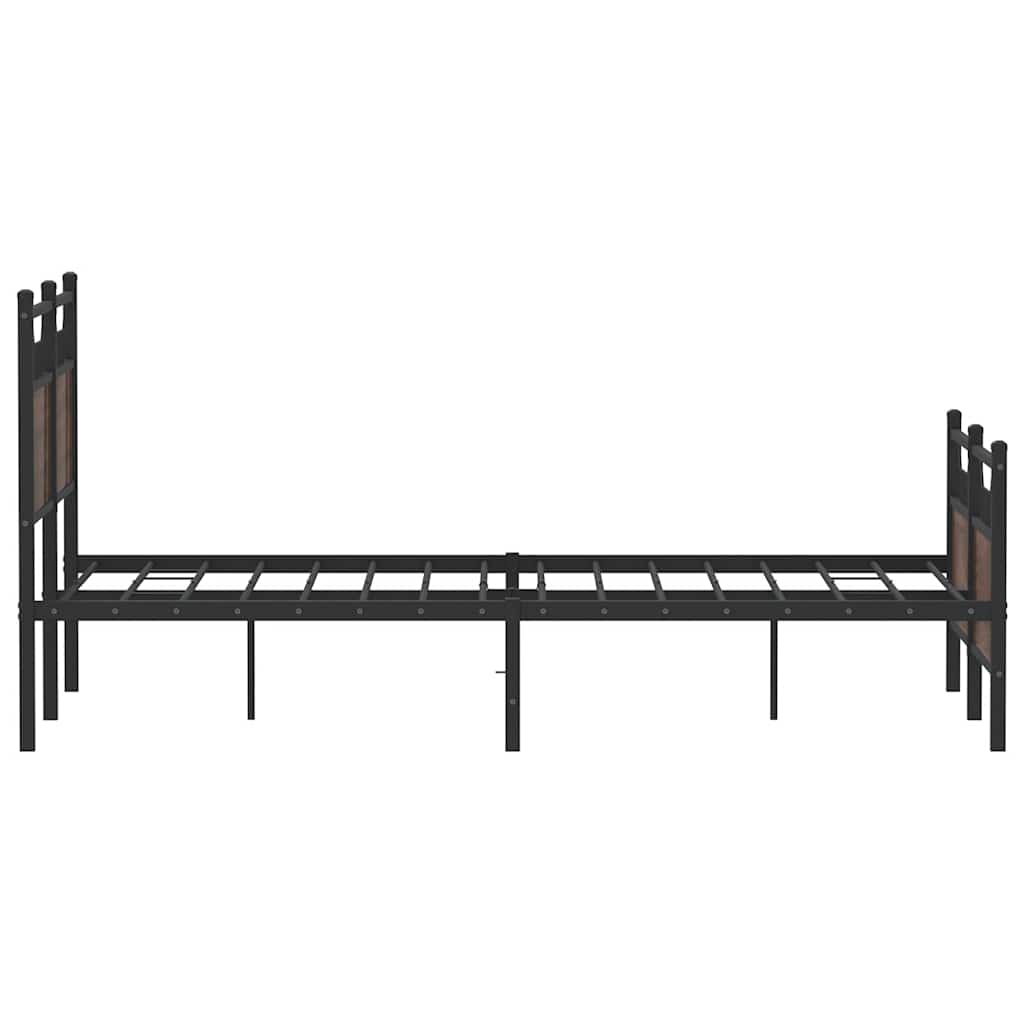 Bedframe zonder matras bewerkt hout bruin eikenkleur 120x190 cm is nu te koop bij PeponiXL, paradijselijk wonen!