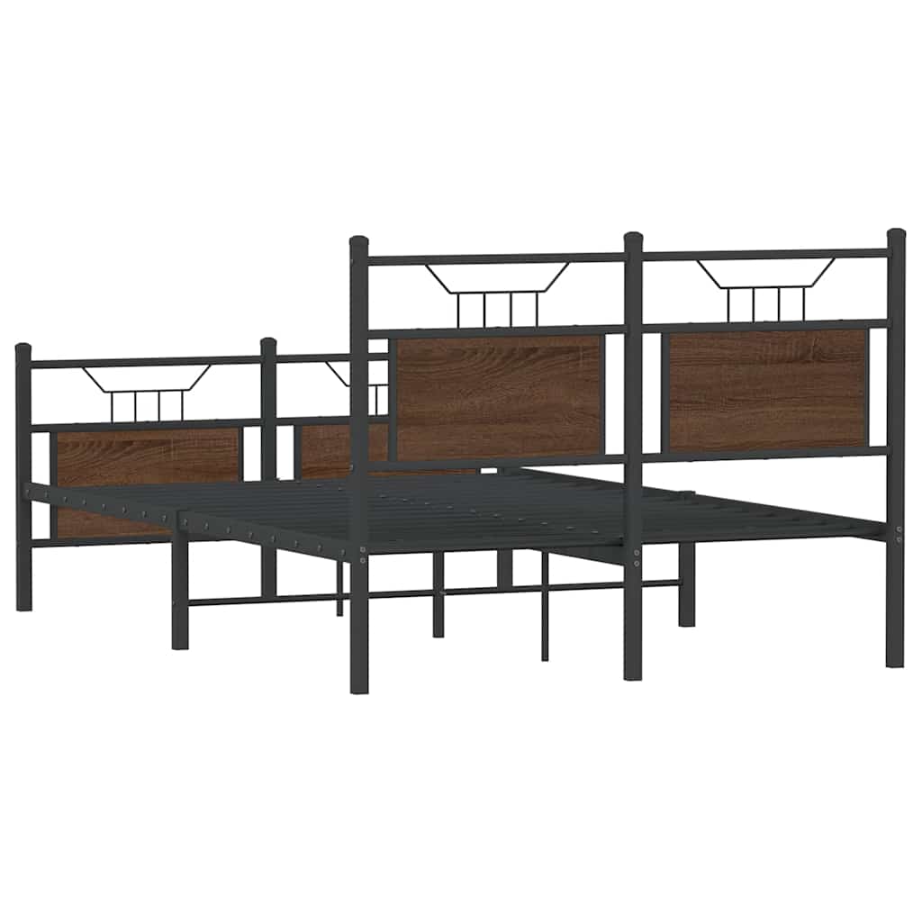Bedframe zonder matras bewerkt hout bruin eikenkleur 120x190 cm is nu te koop bij PeponiXL, paradijselijk wonen!