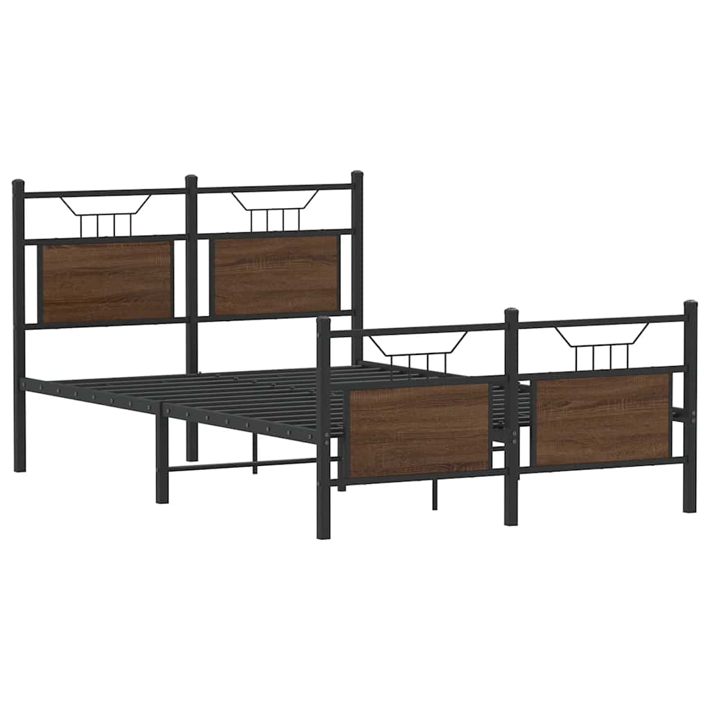 Bedframe zonder matras bewerkt hout bruin eikenkleur 120x200 cm is nu te koop bij PeponiXL, paradijselijk wonen!