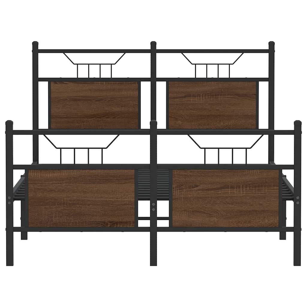 Bedframe zonder matras bewerkt hout bruin eikenkleur 120x200 cm is nu te koop bij PeponiXL, paradijselijk wonen!