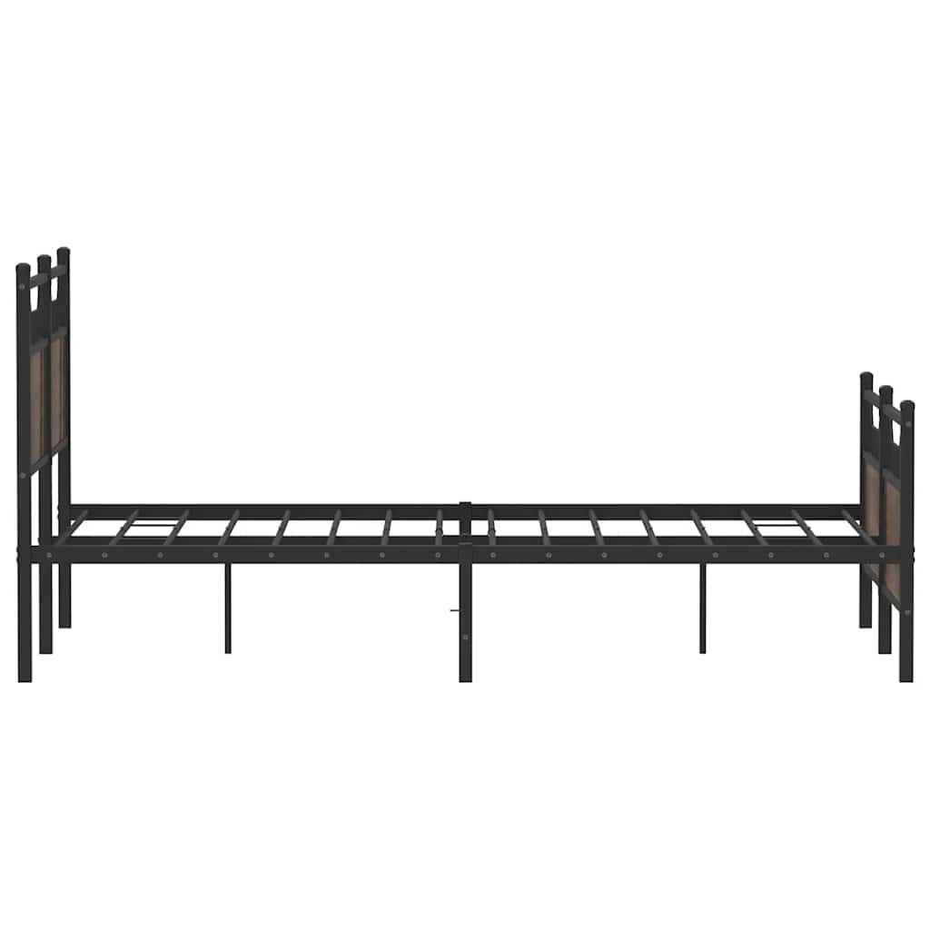 Bedframe zonder matras bewerkt hout bruin eikenkleur 120x200 cm is nu te koop bij PeponiXL, paradijselijk wonen!