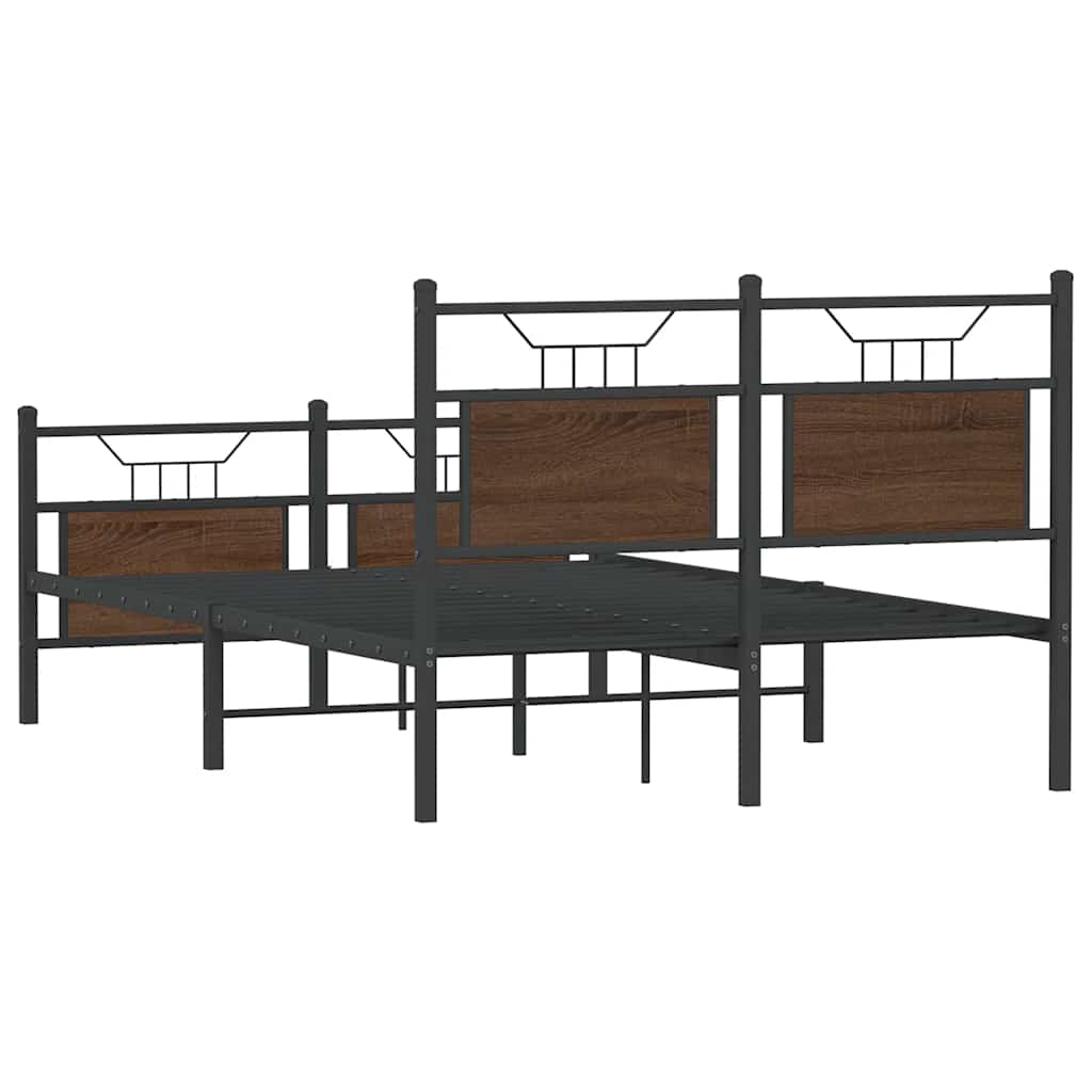 Bedframe zonder matras bewerkt hout bruin eikenkleur 120x200 cm is nu te koop bij PeponiXL, paradijselijk wonen!