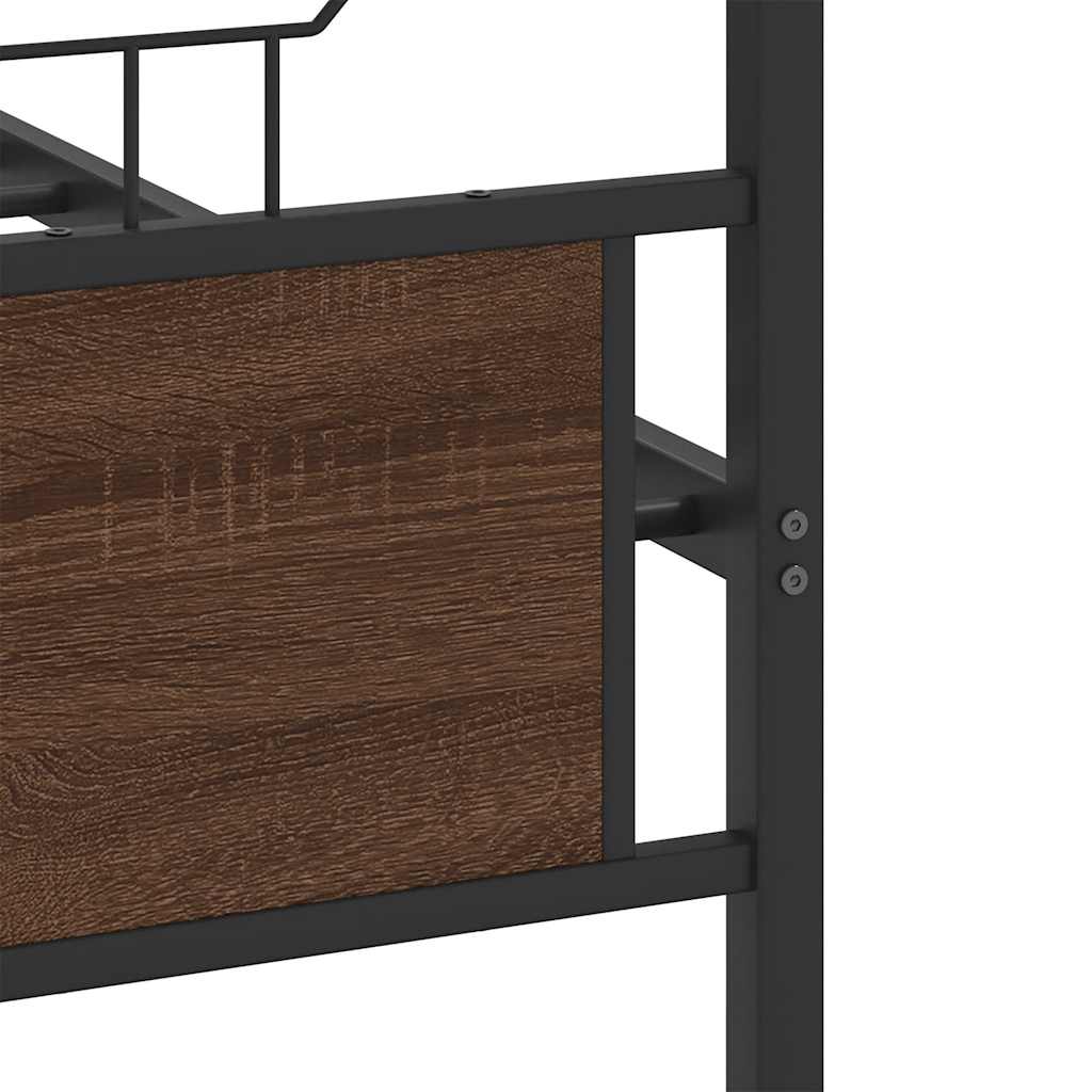 Bedframe zonder matras bewerkt hout bruin eikenkleur 137x190 cm is nu te koop bij PeponiXL, paradijselijk wonen!