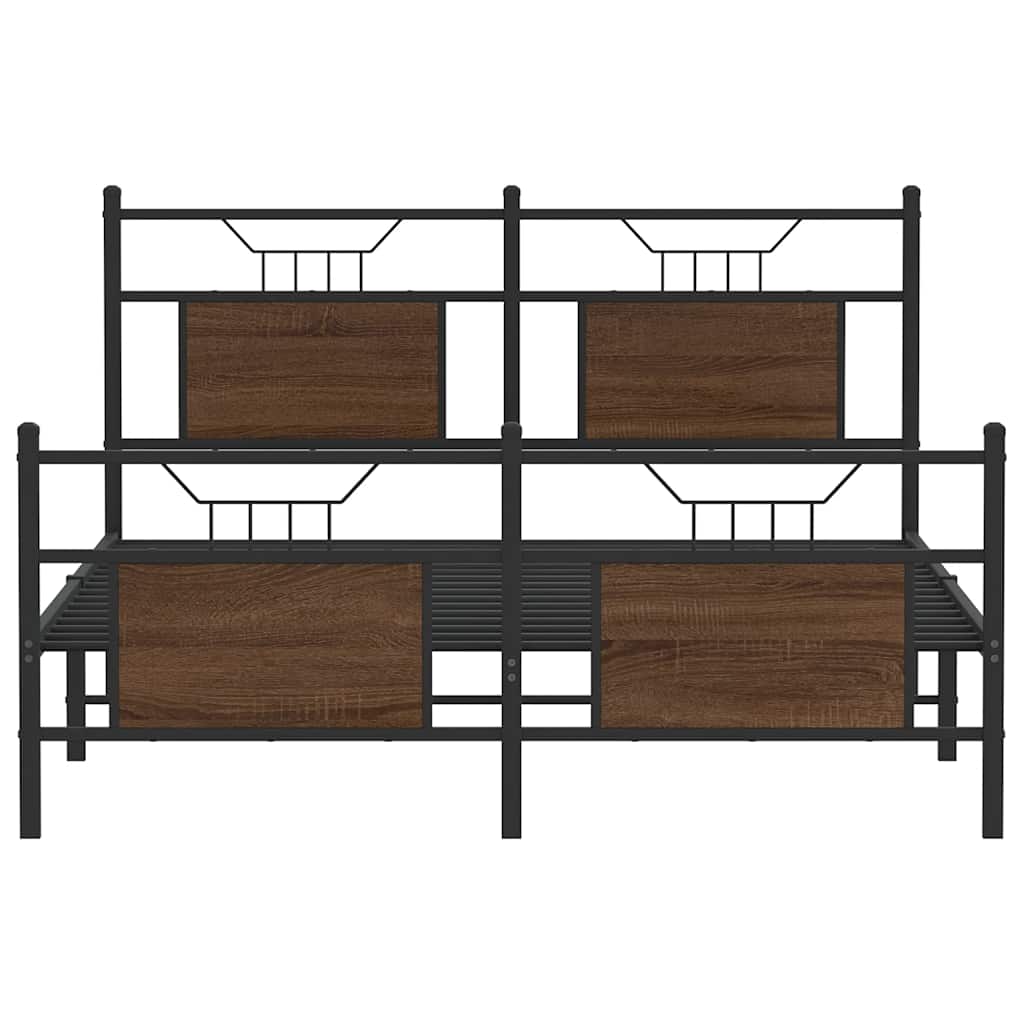 Bedframe zonder matras bewerkt hout bruin eikenkleur 140x190 cm is nu te koop bij PeponiXL, paradijselijk wonen!